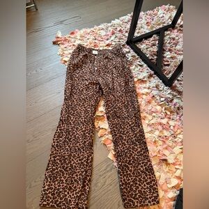 Anthropologie Leopard-Print Wide-Leg Pants in Brown & Black
